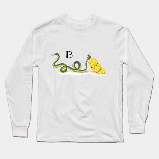 B is for Boomslang Long Sleeve T-Shirt by thewatercolorwood